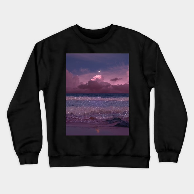 Lofi Beach Crewneck Sweatshirt by lyla_ab